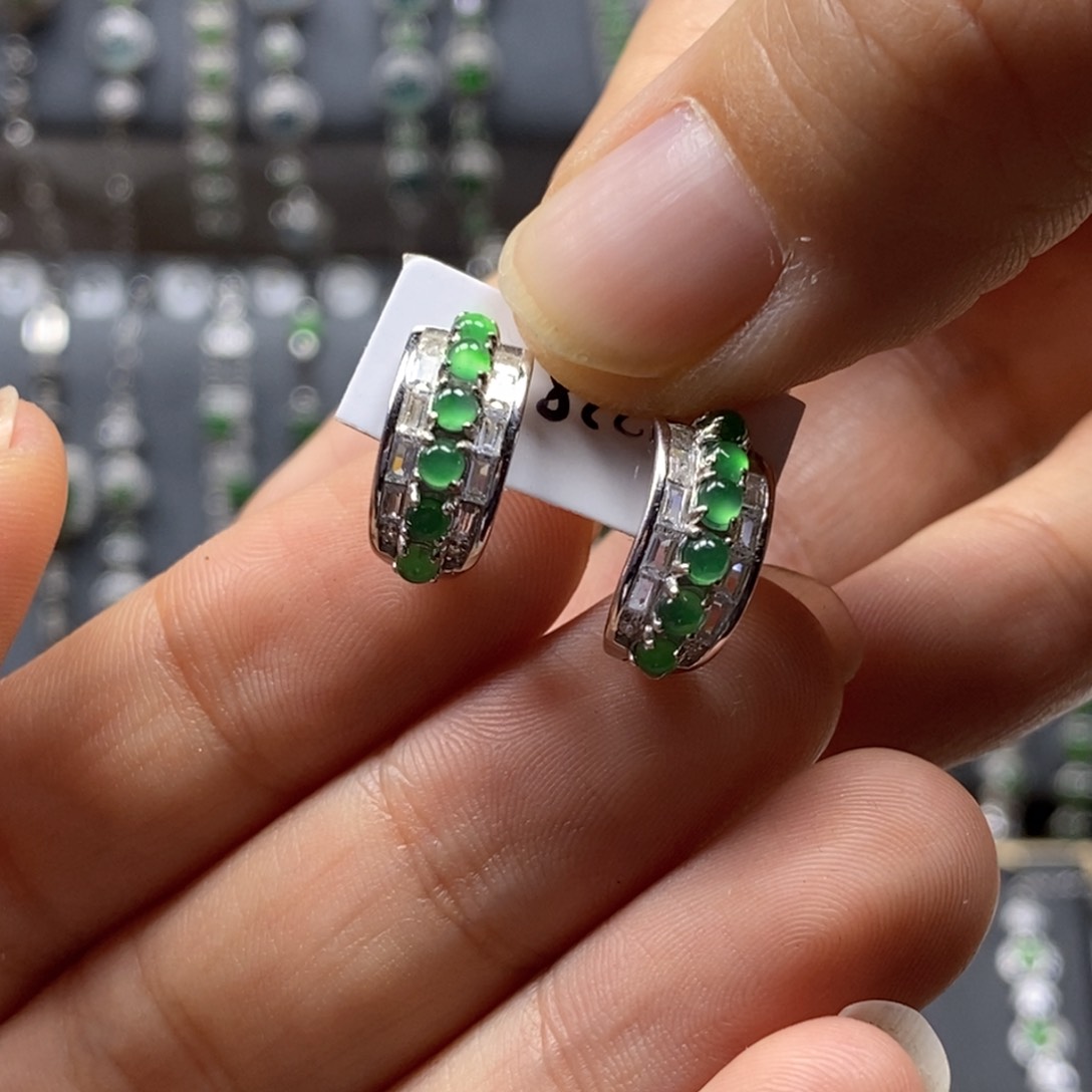 翡翠颈饰银S925镶嵌11-2耳包