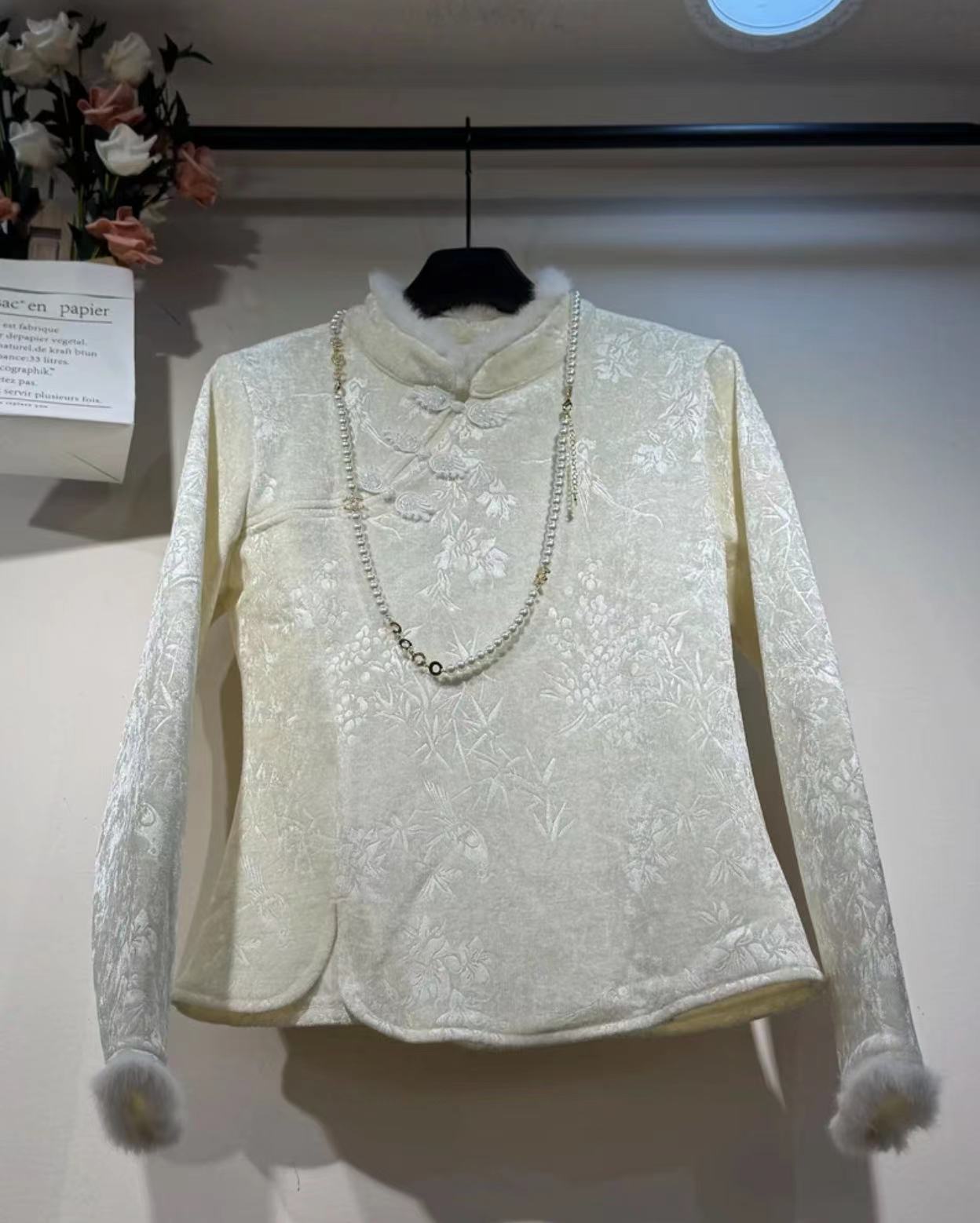 【加绒】喜上眉梢--新款中式设计师百搭时尚气质长袖休闲百搭打底衫