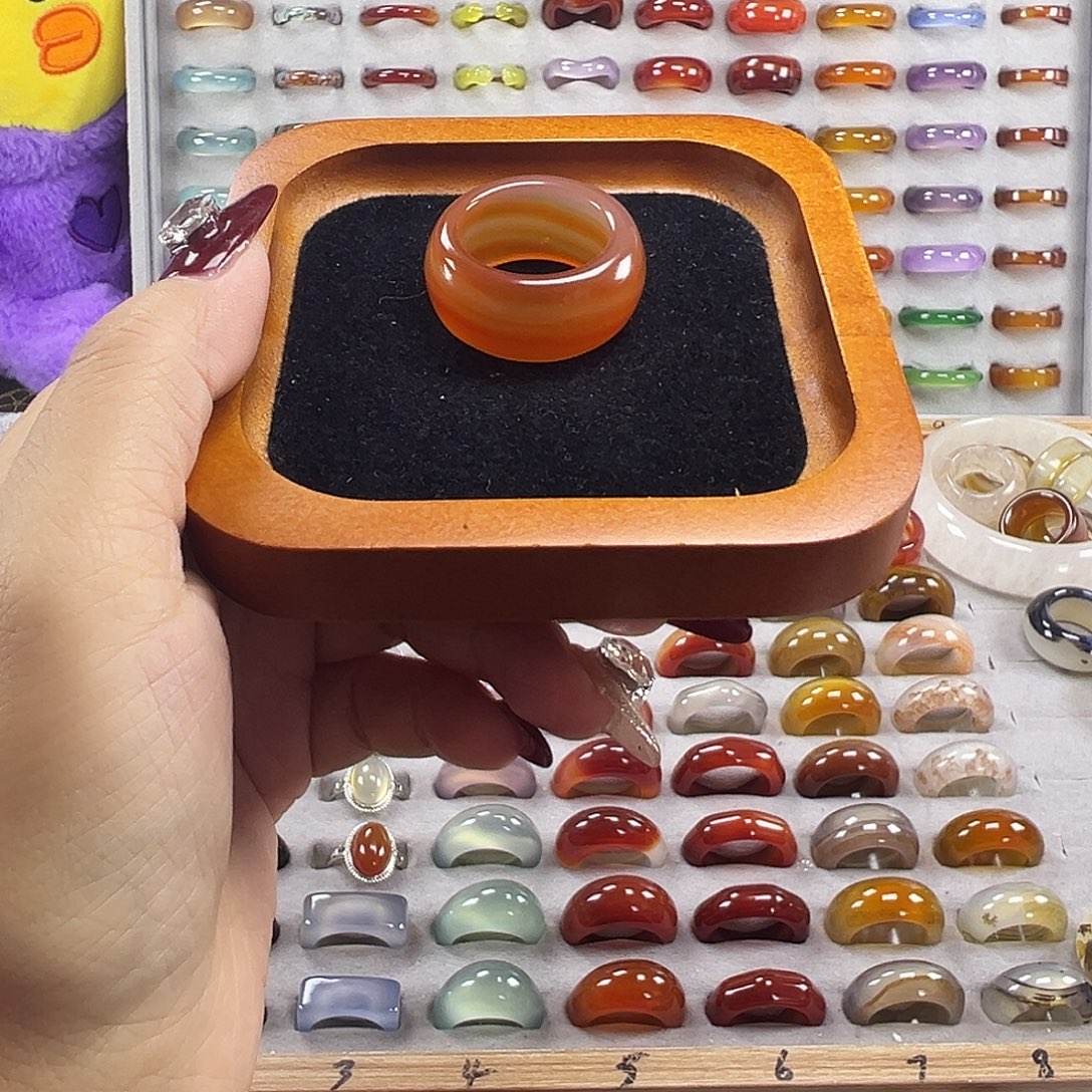 玛瑙/玉髓未镶嵌戒指A9不退换21.9港29