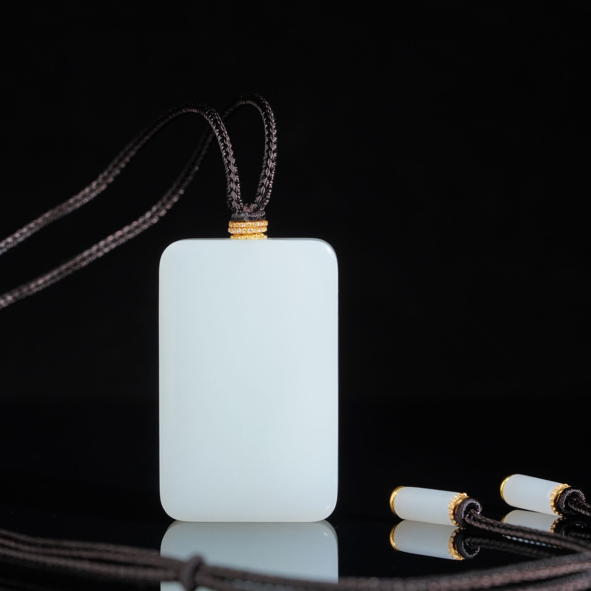 【鹿鸣】相惜 | 顶俄高白特细大无事牌45*28.5*10mm 含绳 LM09