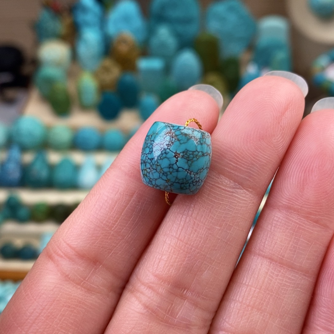 绿松石珠宝奇石未镶嵌12mm