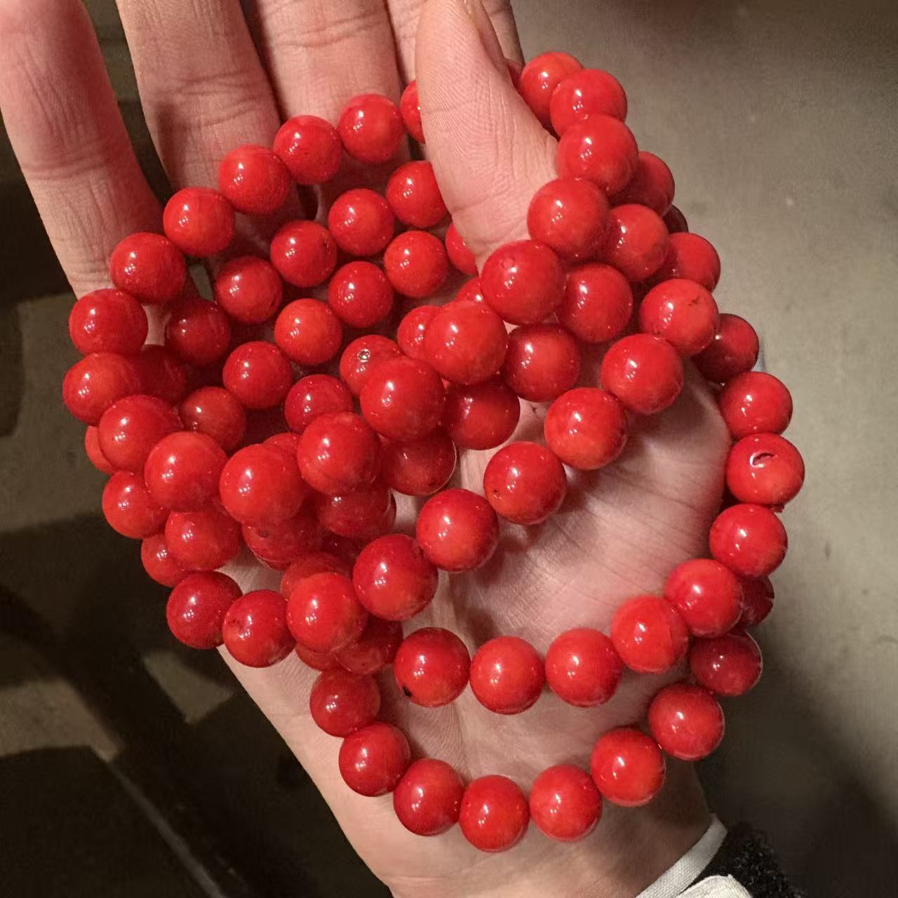 非金属羽毛手链 三姑娘圆珠手串-9-10mm左右-多样性发一s788