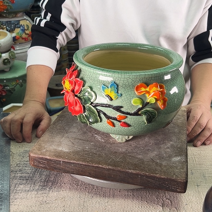 (****泳坤堂石湾花盆陶瓷