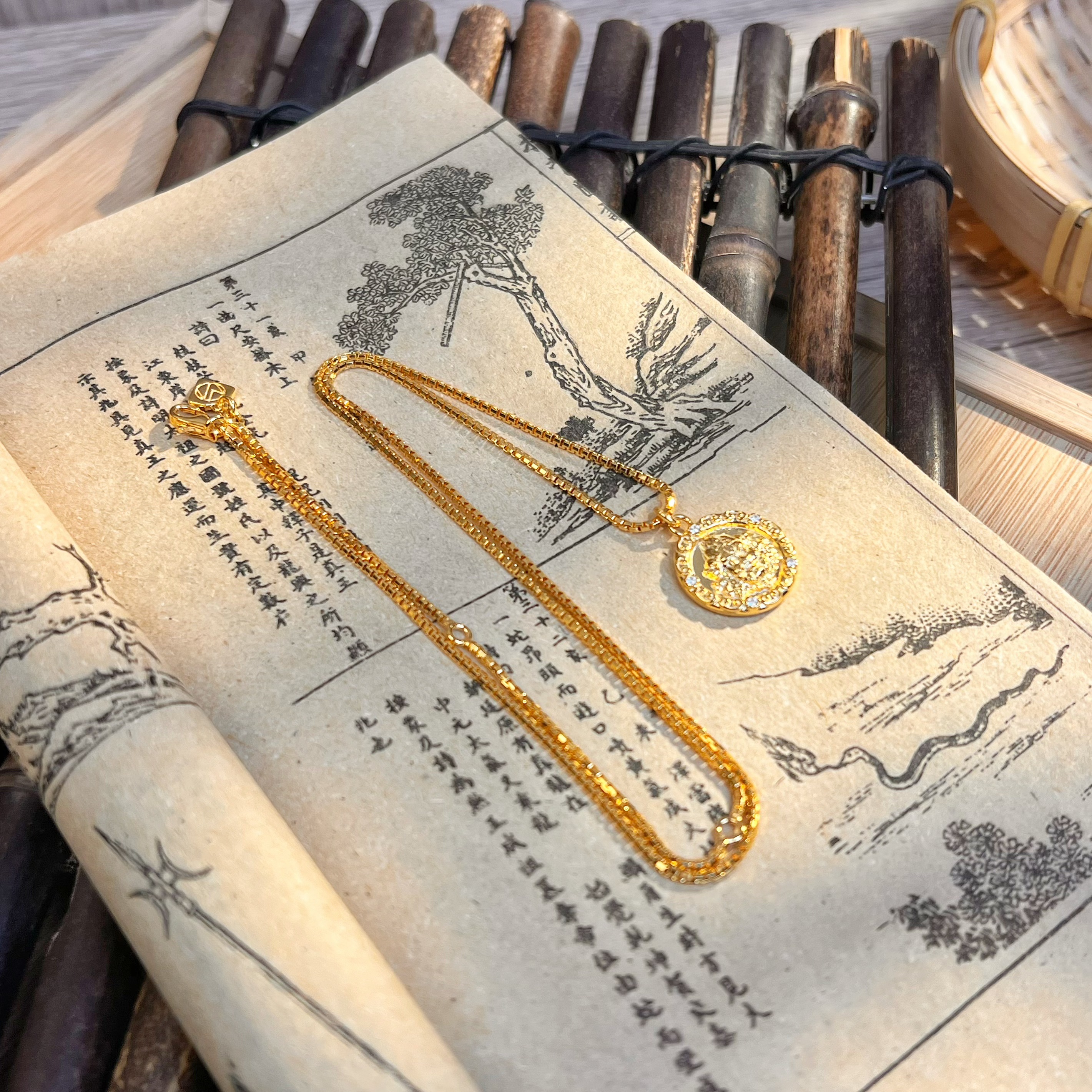 坠链均925银 金辉黄财神项链（XL-62）