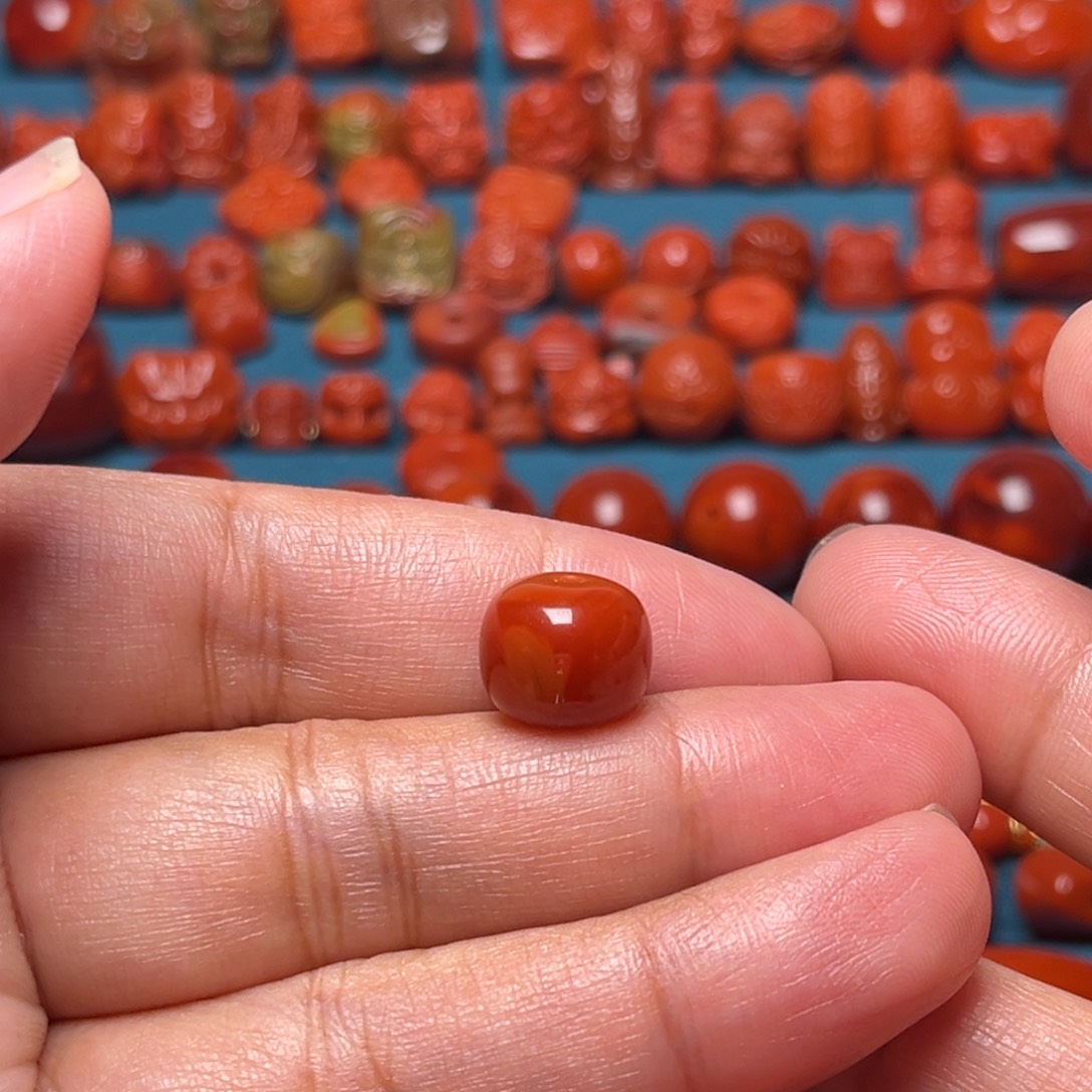 南红玛瑙配饰未镶嵌火焰纹老型11.7mm