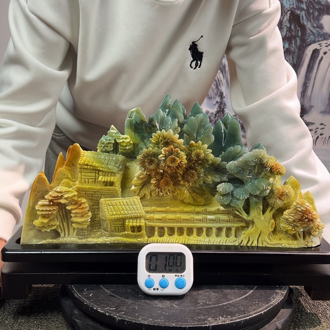 俊***学玉玉摆件多色带底座