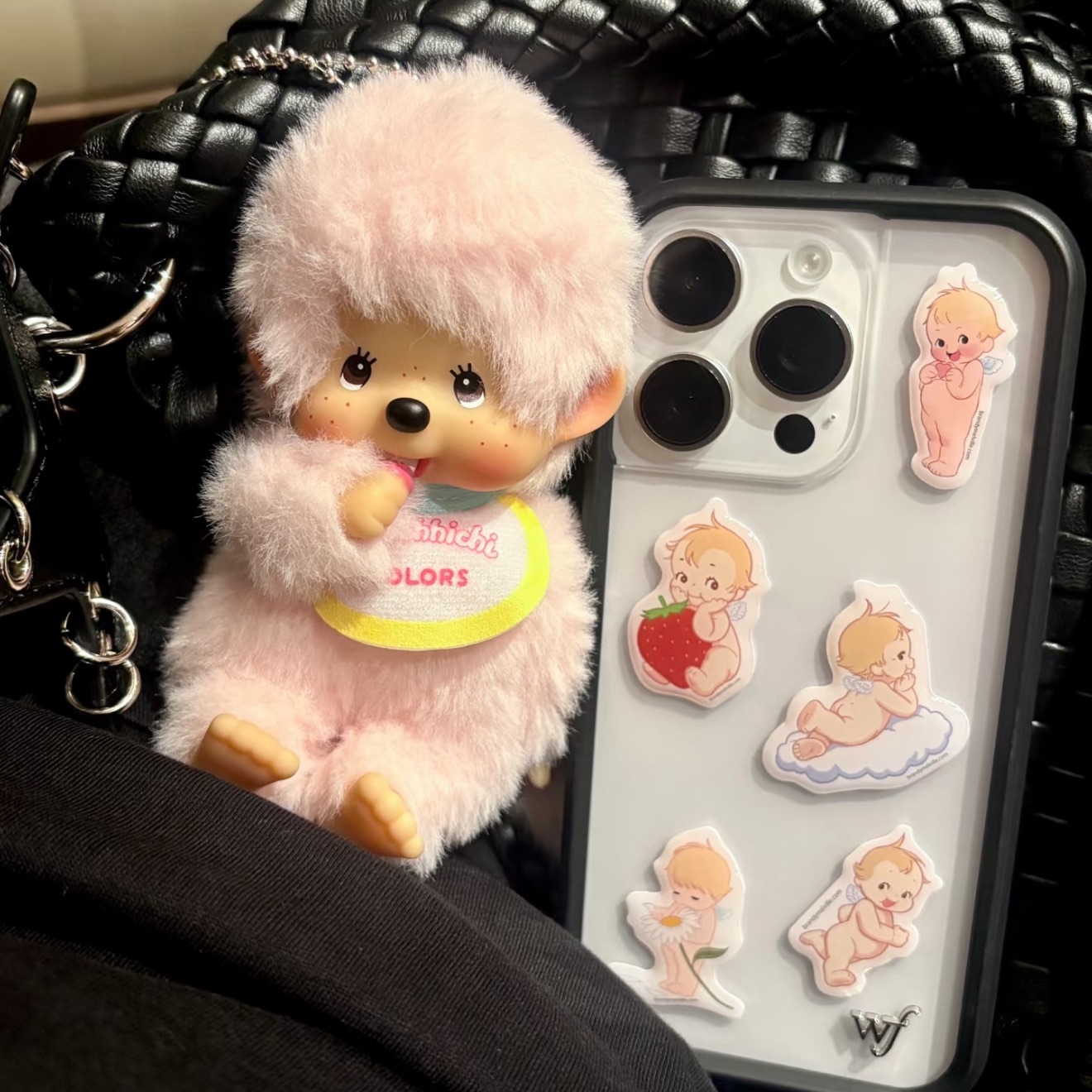 【福冈限定】Monchhichi 樱花季 粉色衣服套装 蒙奇奇钥匙扣玩偶