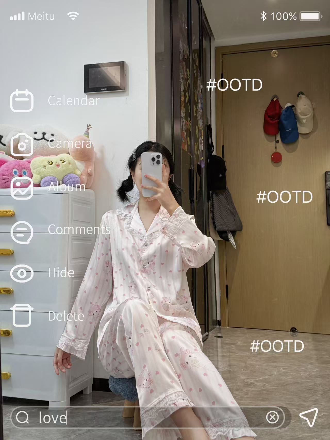 【婉婉】甜美美乐蒂冰丝长袖睡衣春秋少女可爱高级感家居服套装