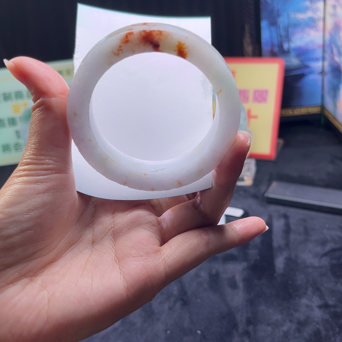 定制翡翠未镶嵌手镯52+-55正