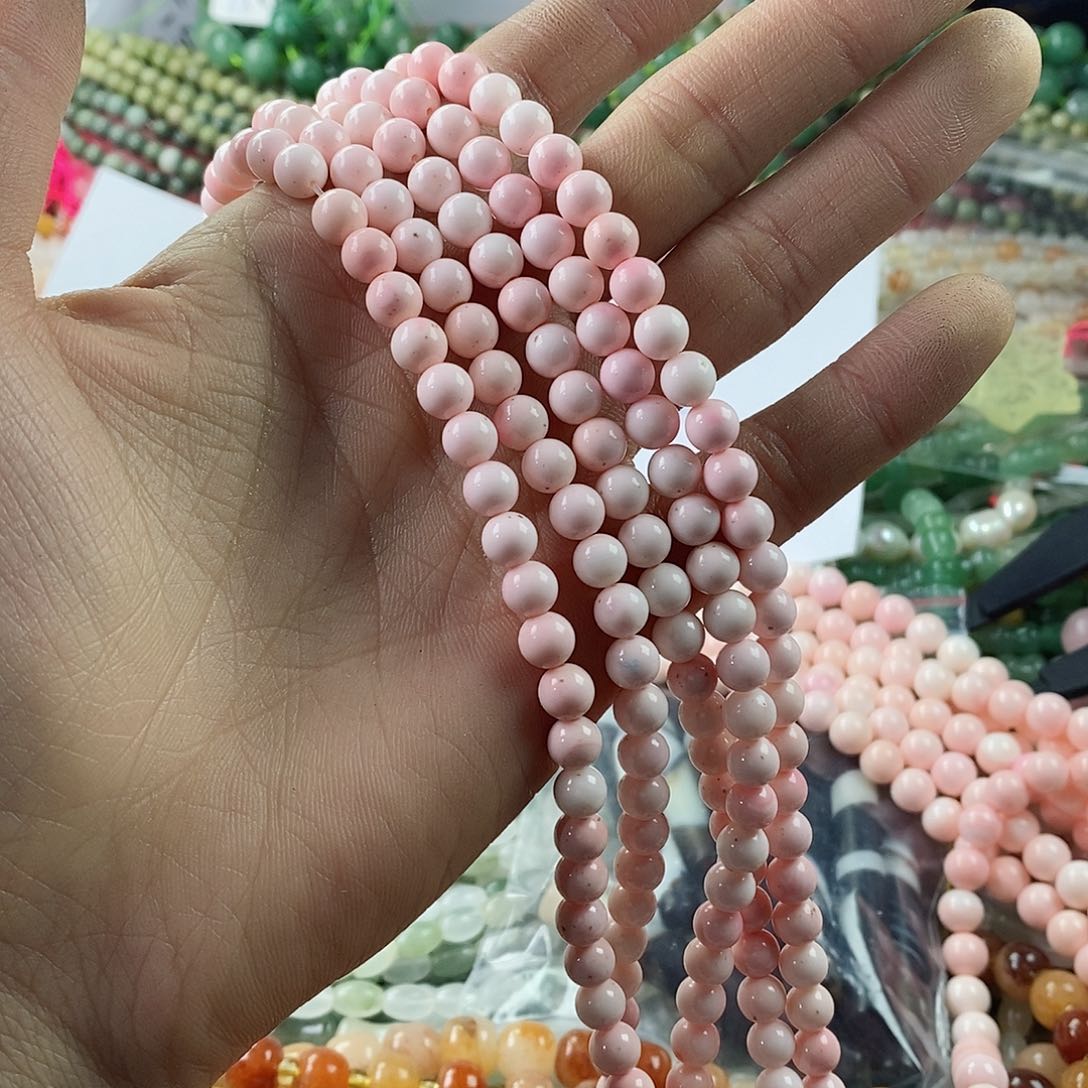 玛瑙/玉髓珠宝半成品合金一条天然6mm女.王贝圆珠