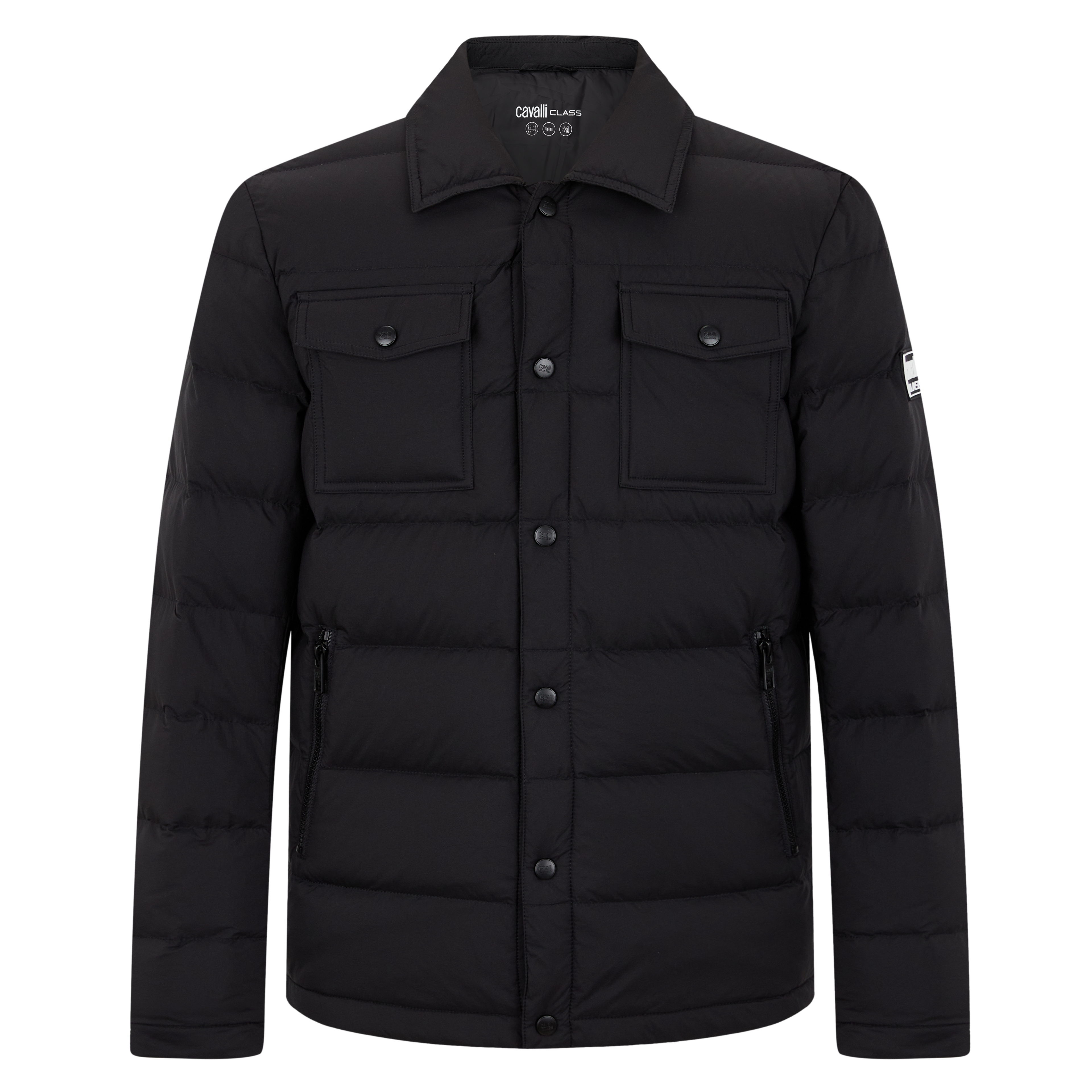 Cavalli Class25秋冬保暖翻领男款商务休闲拉链羽绒服冬季CFC139