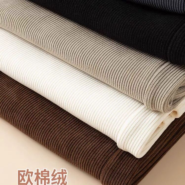 加绒加厚北极绒复合雪尼尔布料加绒牛仔保暖纯色裤子卫衣服装面料