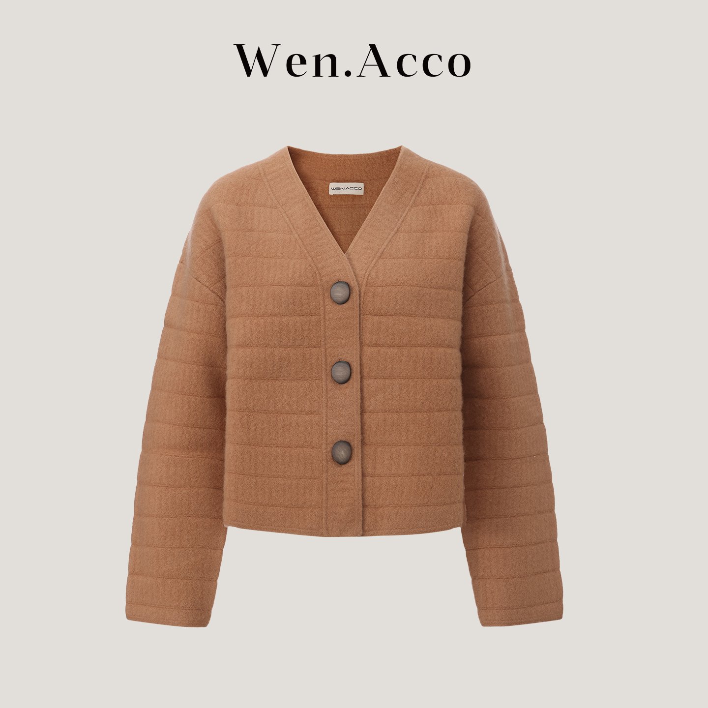 加厚强缩绒中式V领外套衫女高级时尚外套C523