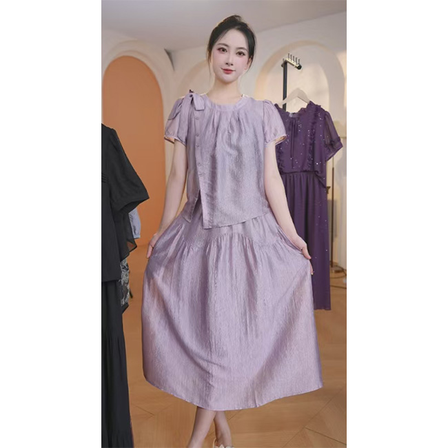 L8687 2025年春夏新款时尚气质名媛小众减龄两件套