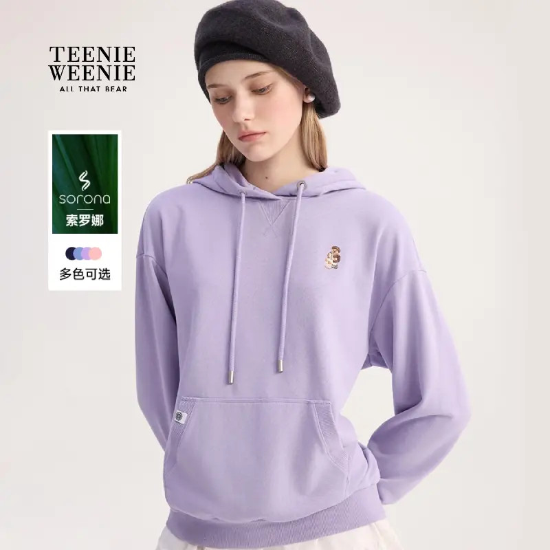 *TeenieWeenie小熊女装卫衣25秋宽松多色休闲连帽上衣TTMW254902E