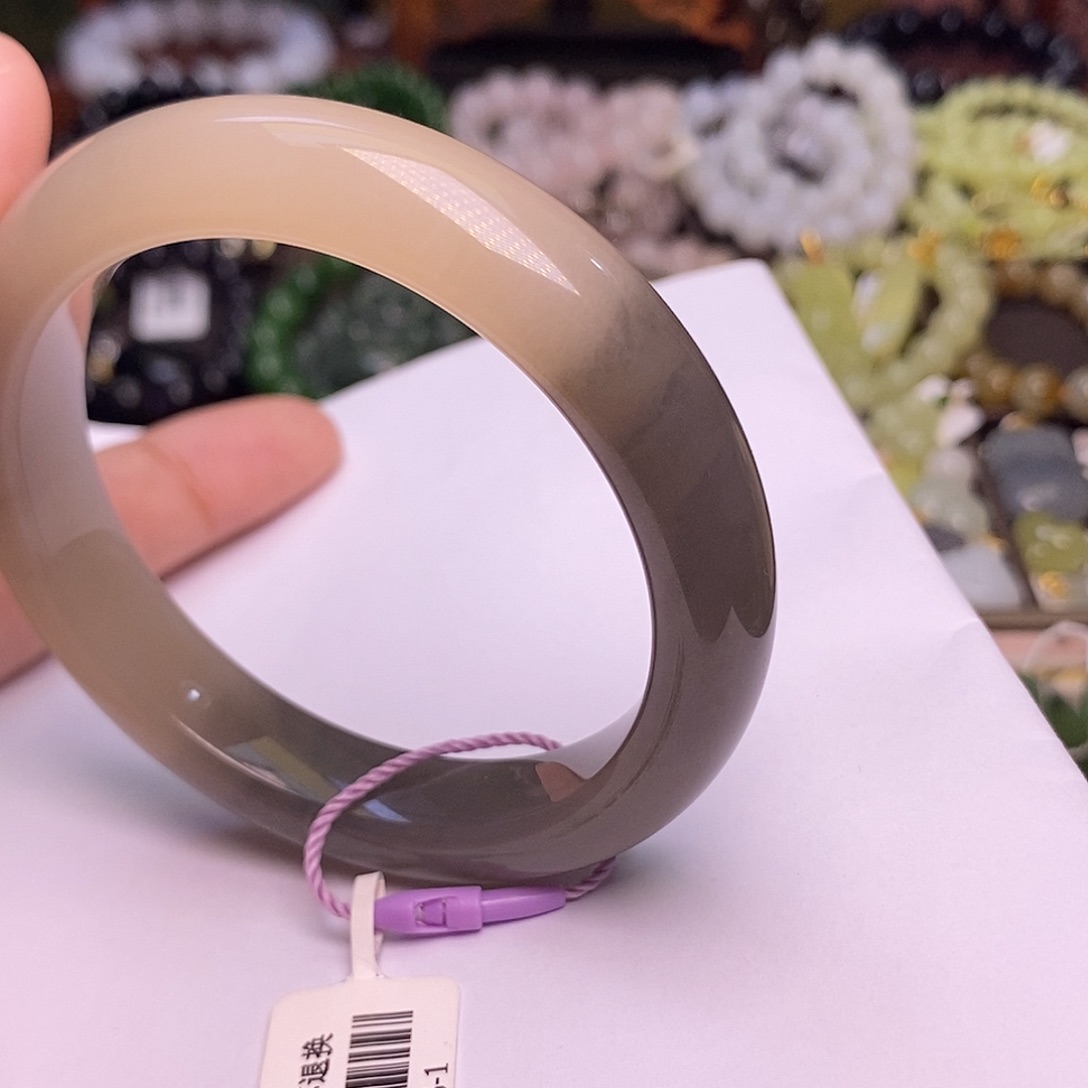 和田玉未镶嵌颈饰藕粉半山半水老矿料脂膏级手镯56