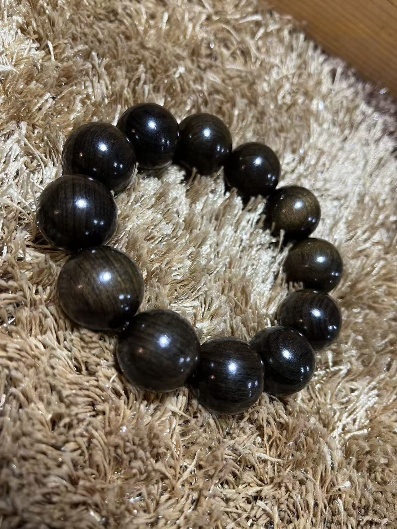 金丝楠木阴沉老料手串  1.8规格13颗  88