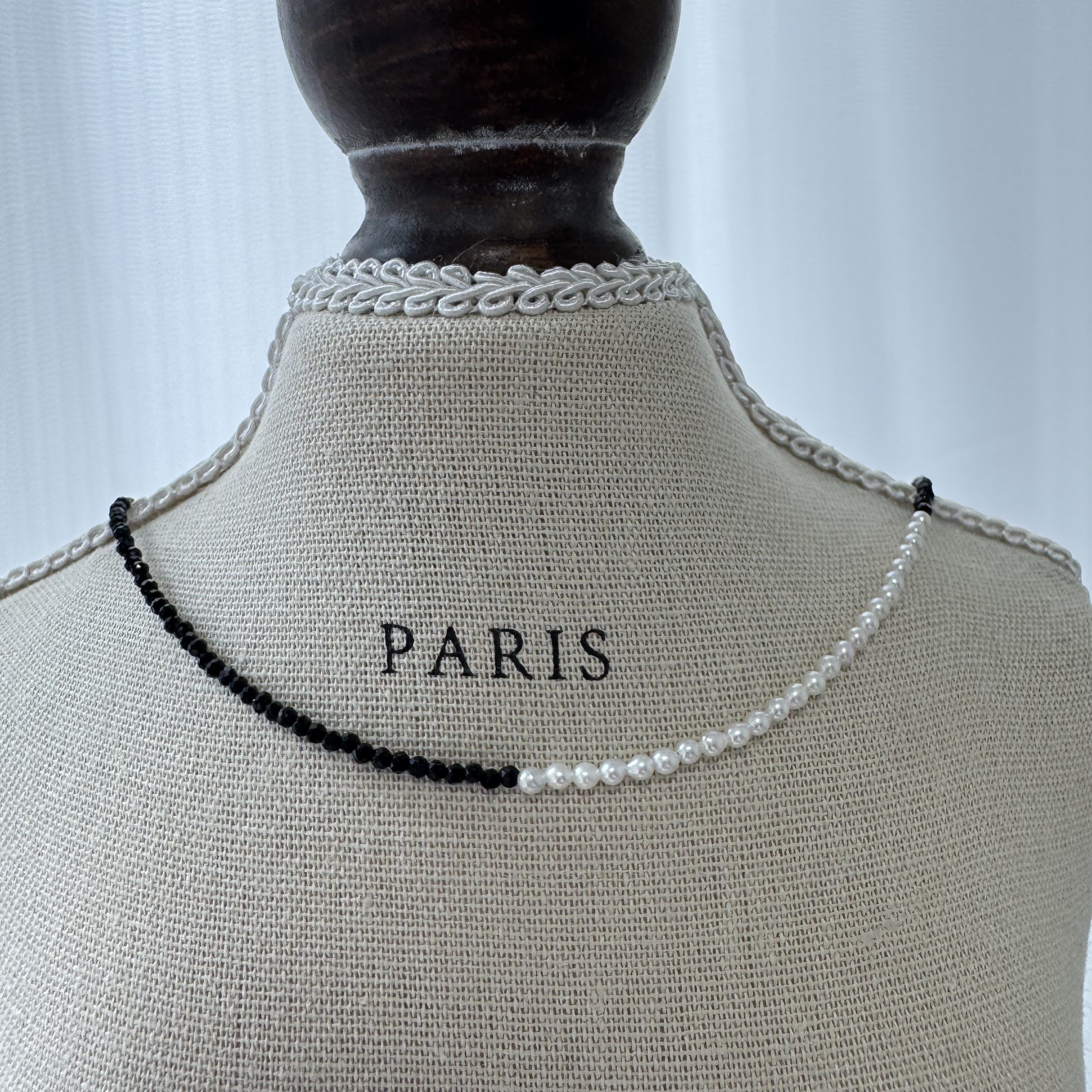 链子925银 小米珠巴洛克项链时尚简约可调节百搭多样性发一