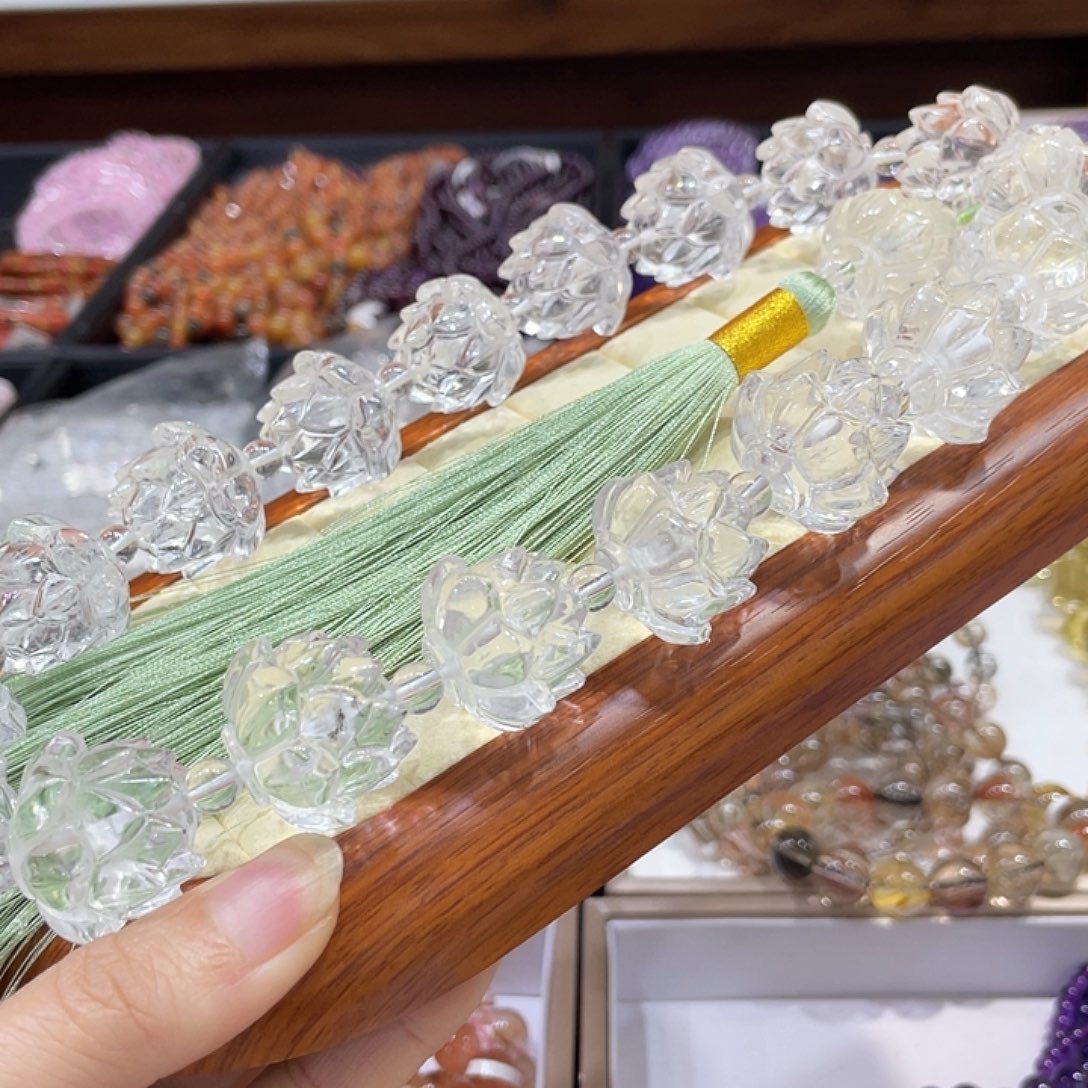 珠宝半成品未镶嵌水晶莲花手持