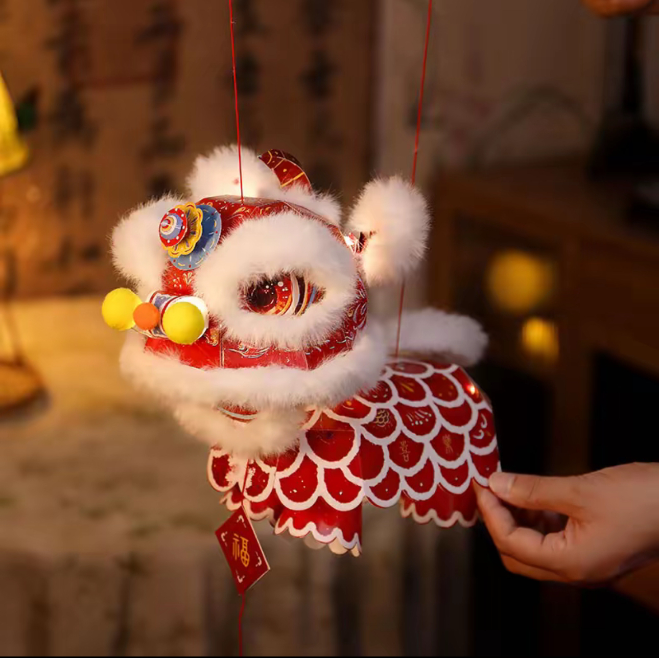 中秋醒狮灯笼手工DIY灯笼非遗灯笼