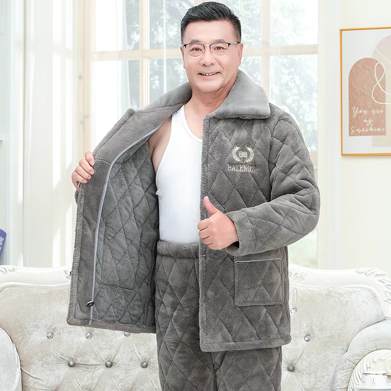 高货加绒加厚睡衣2件套上衣裤子