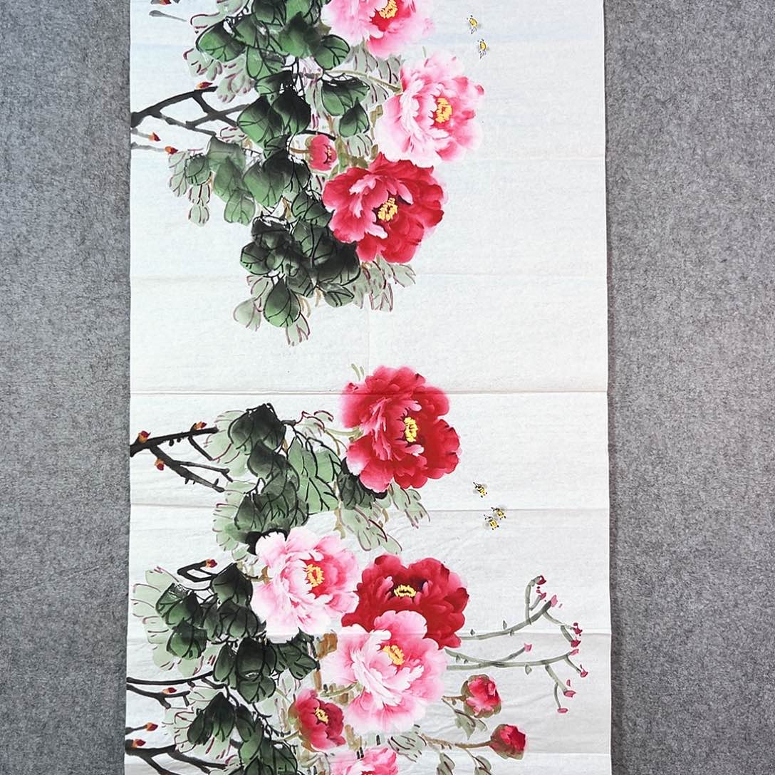 国画056 牡丹花盛开时就像花儿