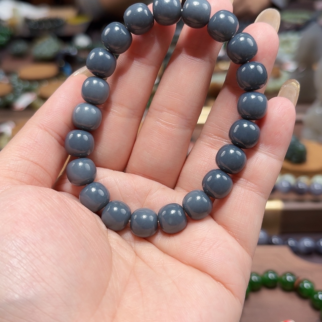 和田玉未镶嵌手链10 特细 