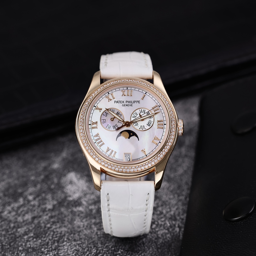 95新 Patek Philippe/百达翡丽 4936R 37mm 18k玫瑰金镶钻 单表