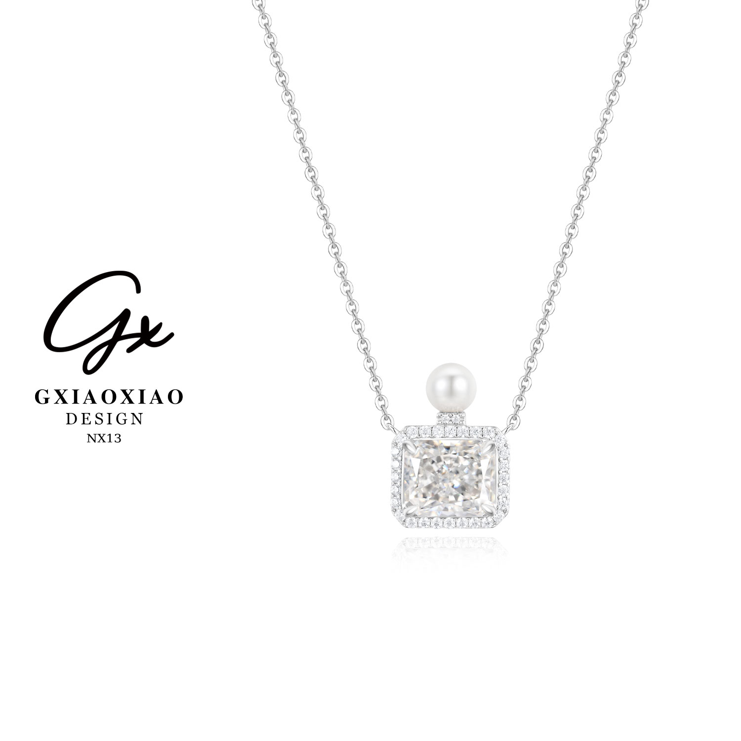 G XIAOXIAO 925银 镀K金 【香水方糖】轻奢高级香水瓶银项链 NX13