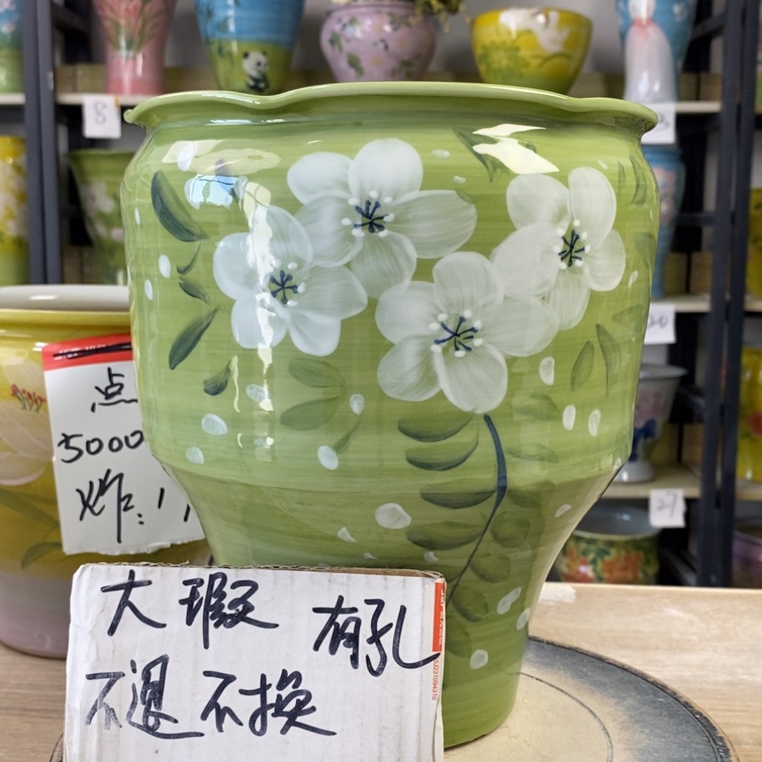 景德镇手工手绘陶瓷花盆