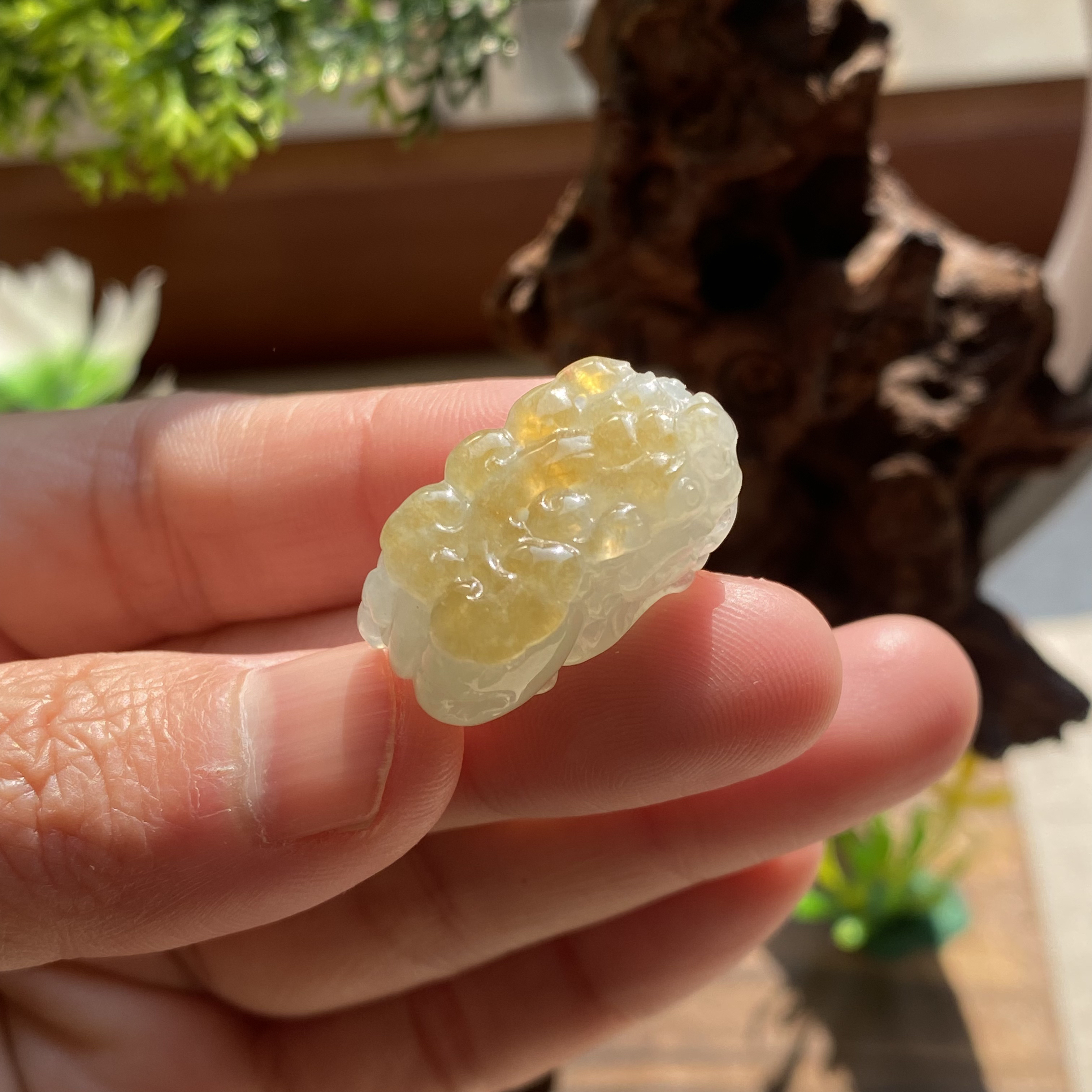 天然A货翡翠缅甸翡翠貔貅挂件 冰润黄翡貔貅吊坠手链款24-14-11mm