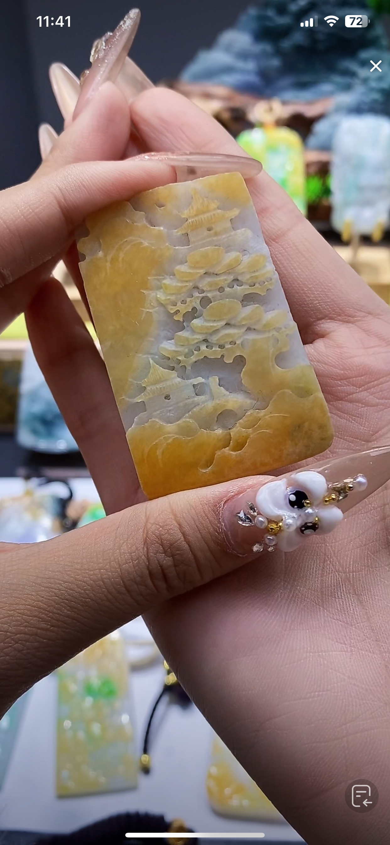 翡翠挂件毛货抛光一物一证