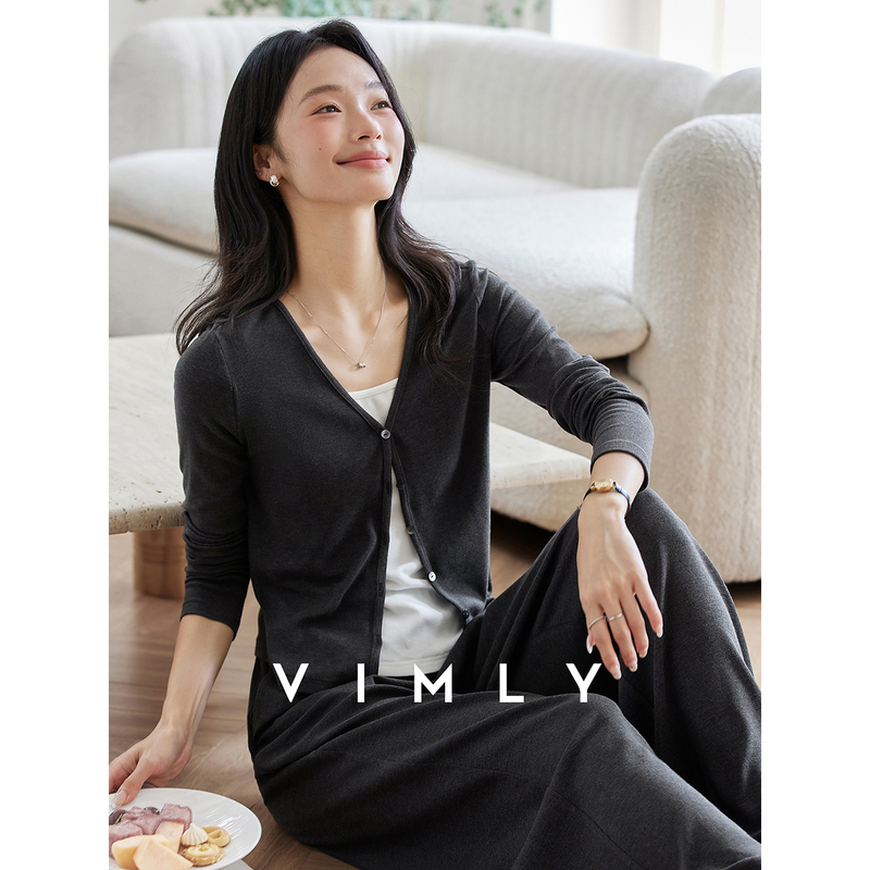 梵希蔓撞色假两件设计灰色套装女秋季上衣阔腿裤两件套A2180