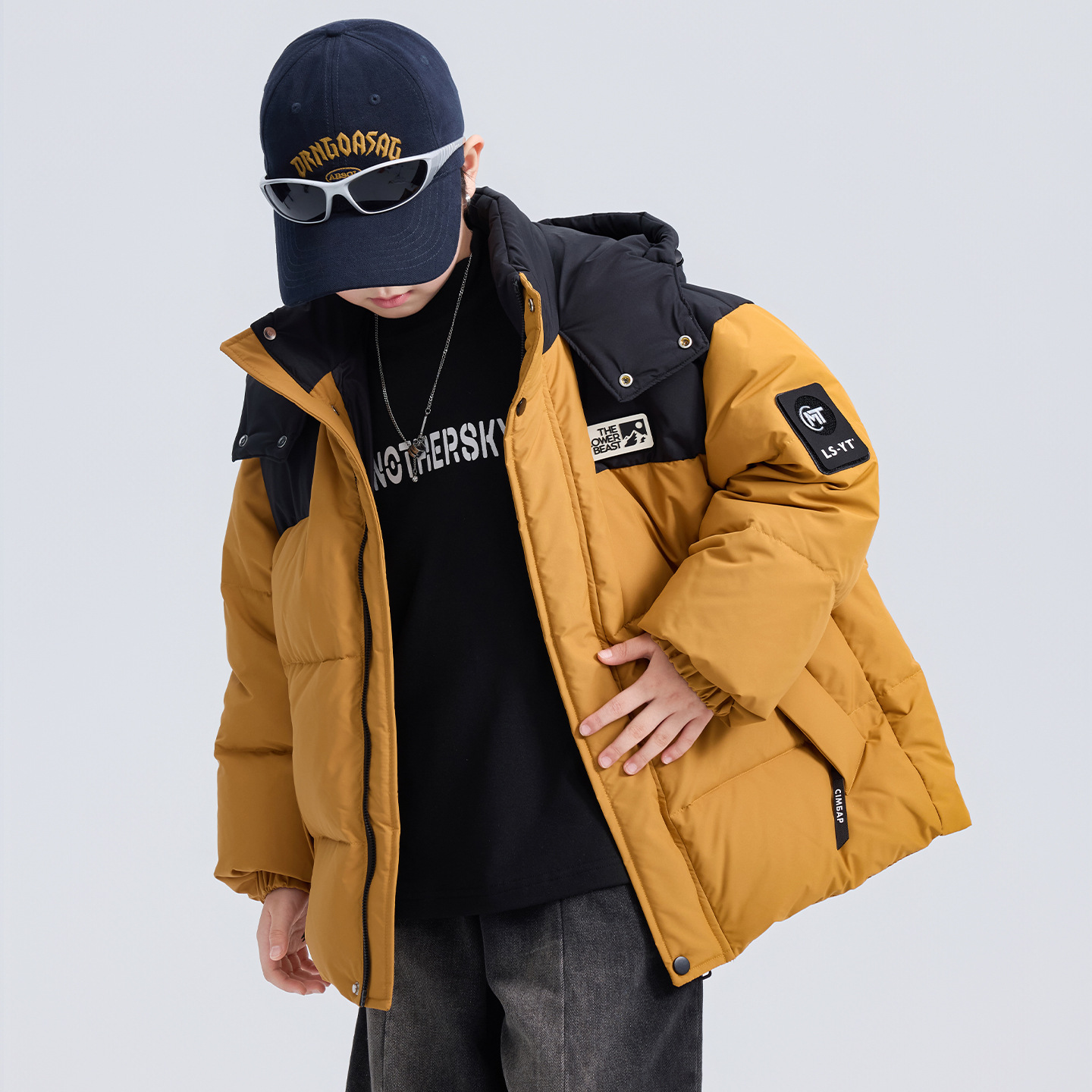 男童冬装加厚连帽羽绒服冬季新款中大童90白鸭绒外套儿童冬装保暖