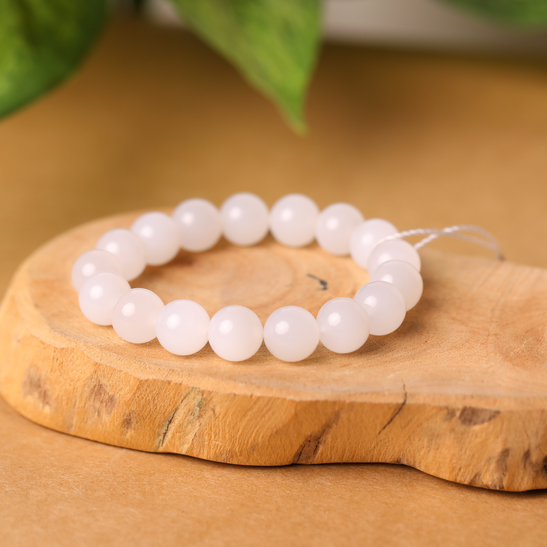 白玉圆珠手串 12mm 青海 3345-4