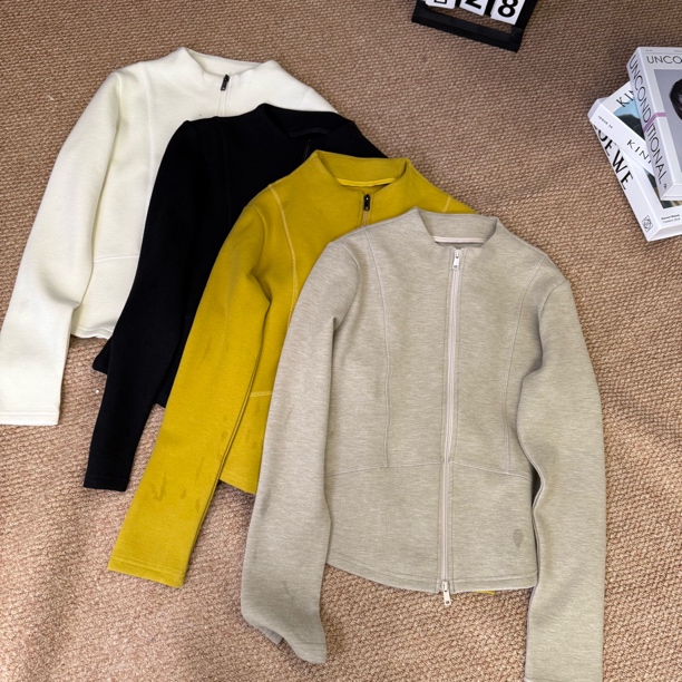 qgg女装 双面暖绒显瘦小暖炉开衫 9083