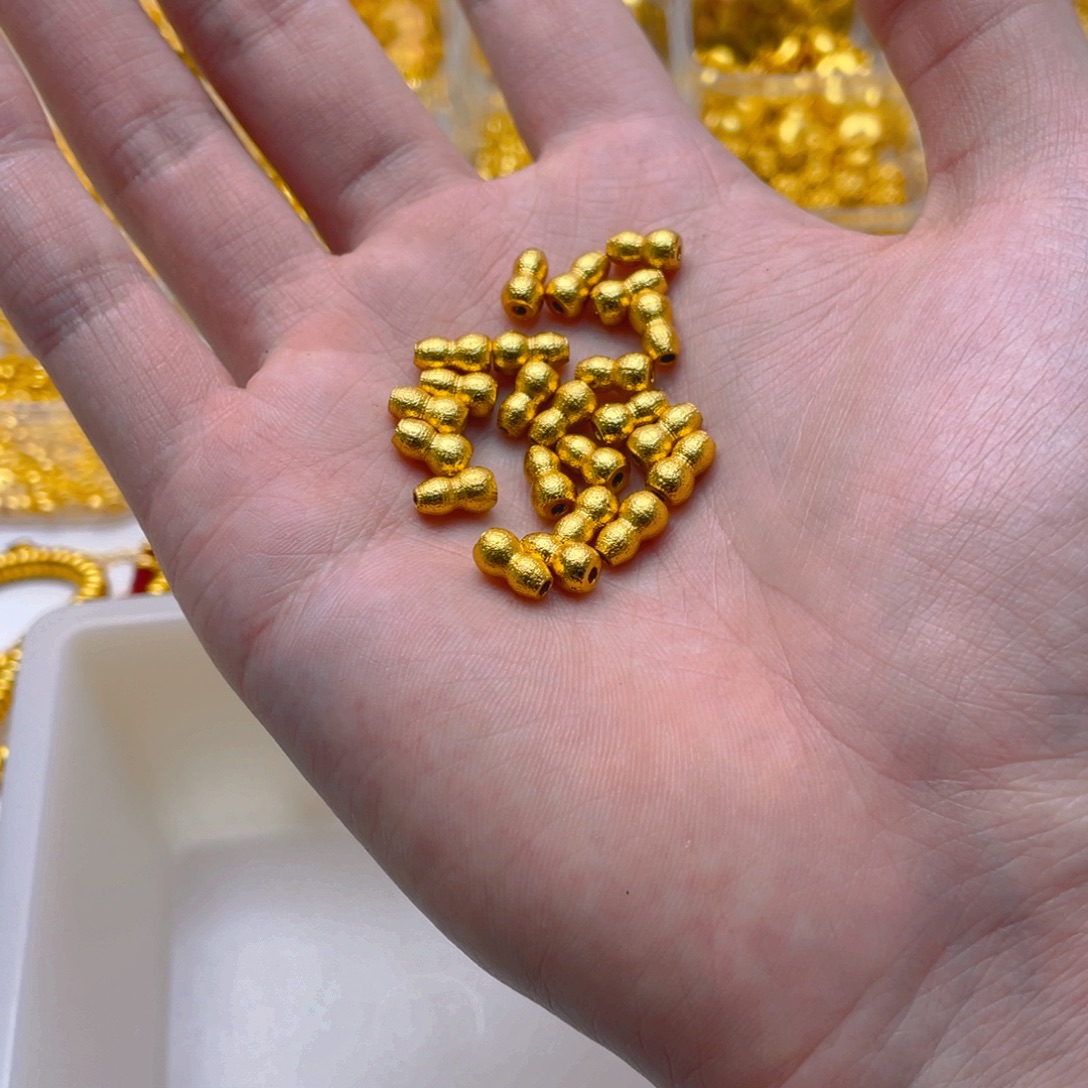 锆石铜合金锤纹小葫芦2颗