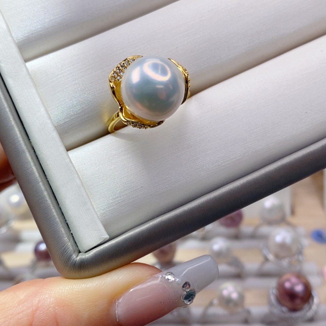 淡水珍珠戒指合金