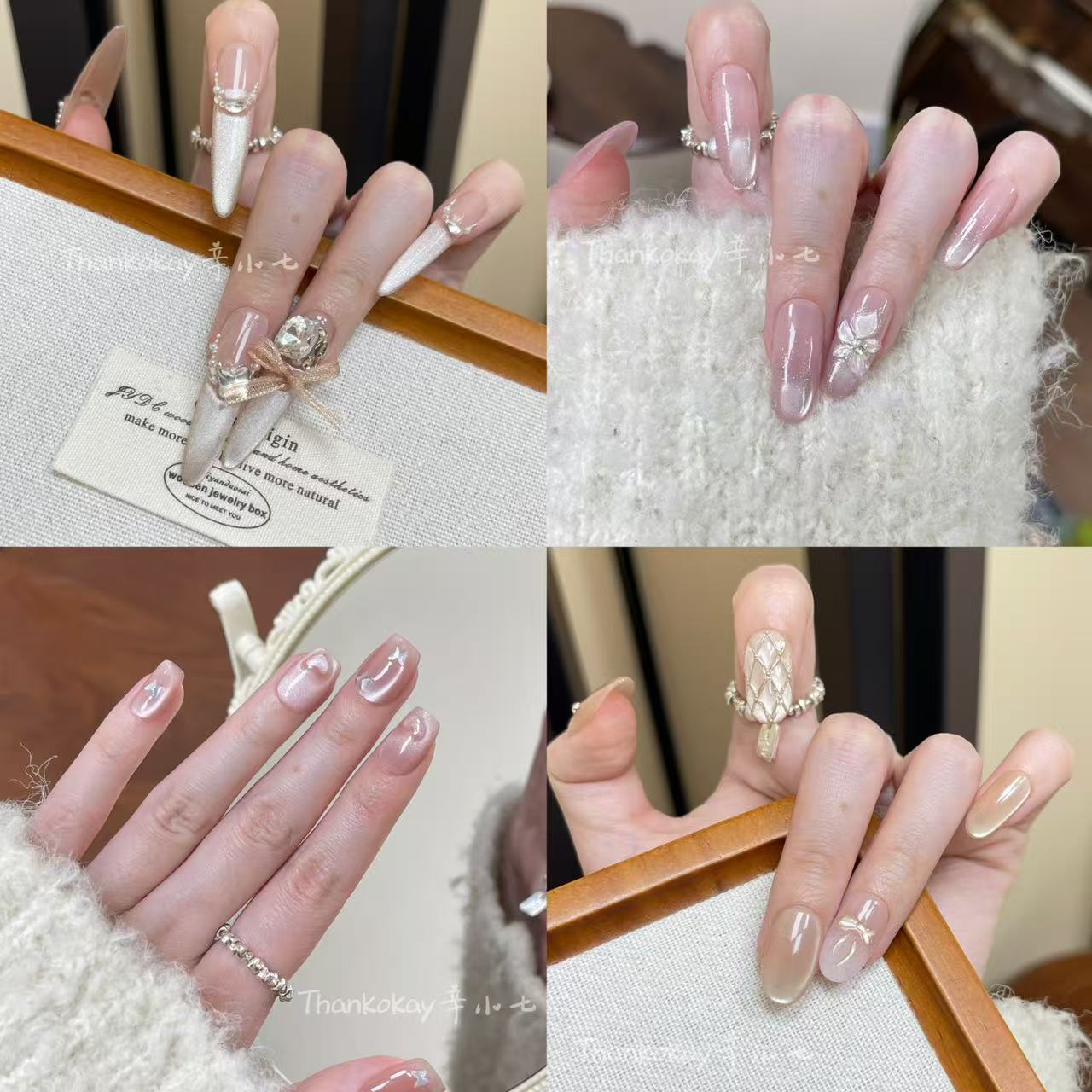【Thankokay辛小七】高品质纯手工穿戴甲轻奢重工重钻春夏