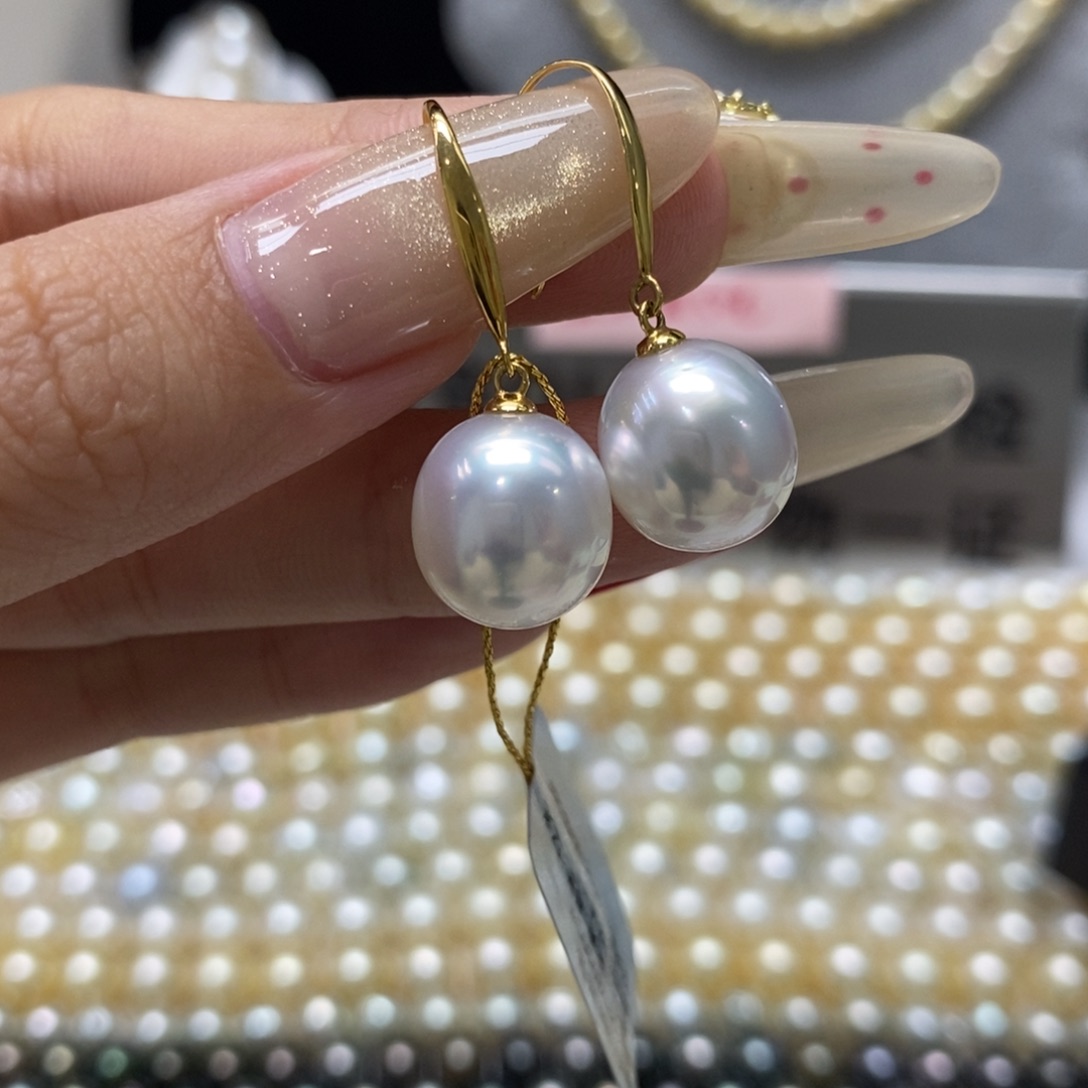 海水珍珠耳饰18K金镶嵌