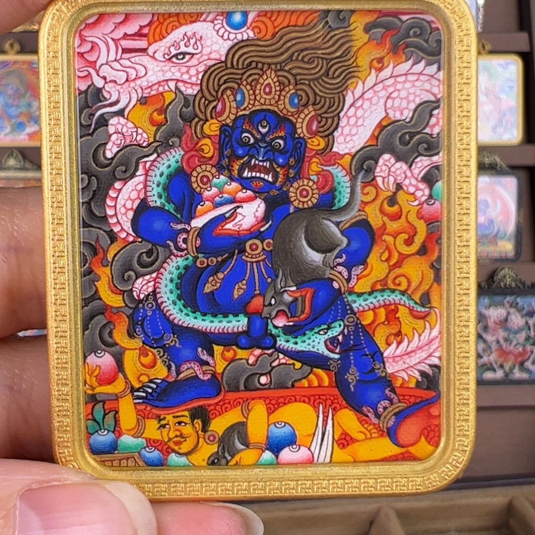 向***去吊坠黑财神唐卡绘画作品