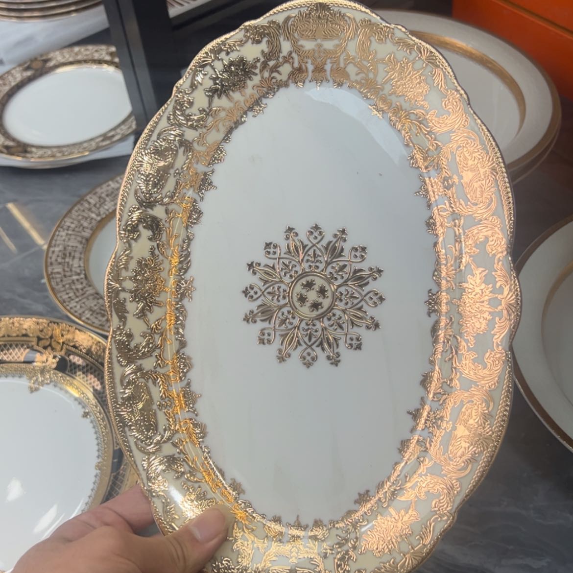 【闪购商品】瓷片12寸鱼盘孤品微瑕