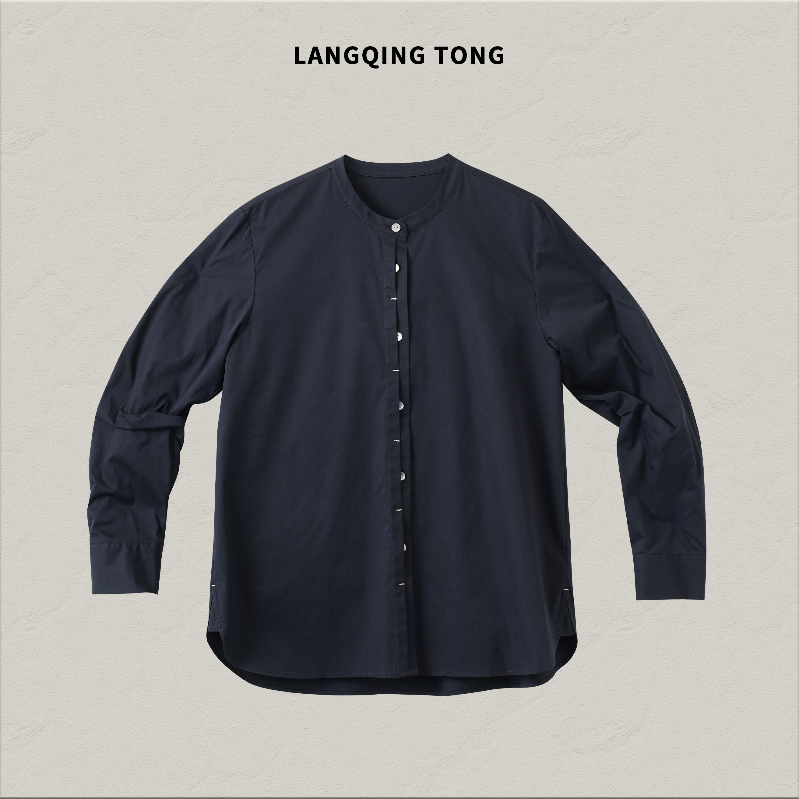 浪清/女装推荐 夙悦欣简约舒适长袖衬衫44154#