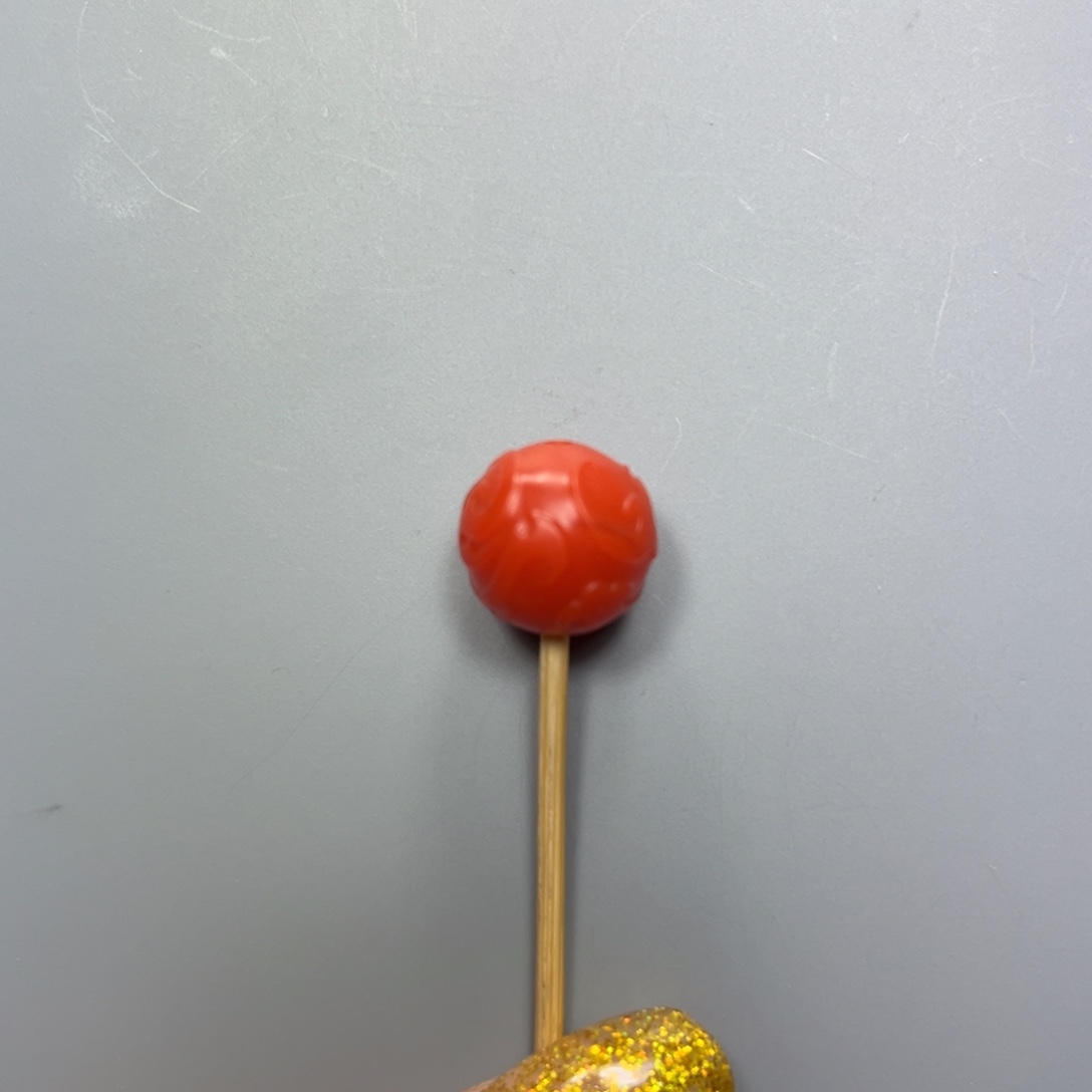 南红玛瑙柿子红雕件圆珠单珠12mm（螭龙）未镶嵌