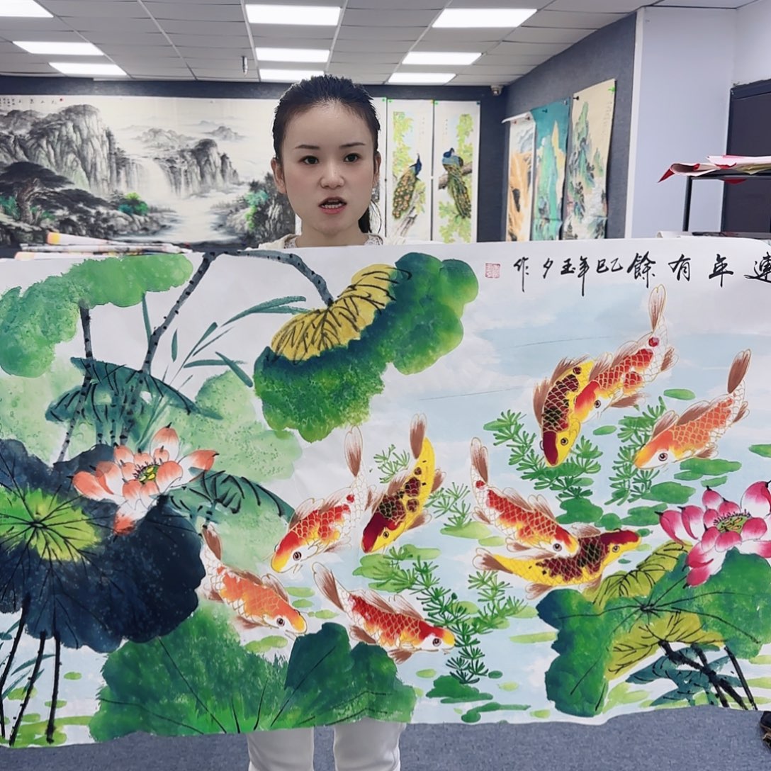 国画作品小姐姐放漏中
