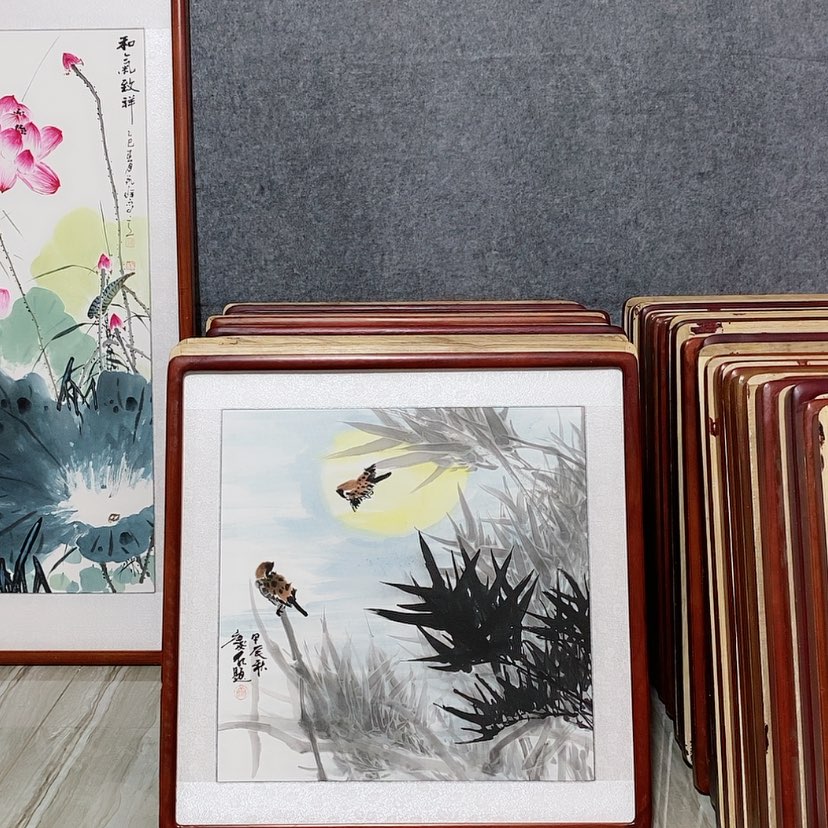 【闪购商品】国画书画作品带框65×65厘米