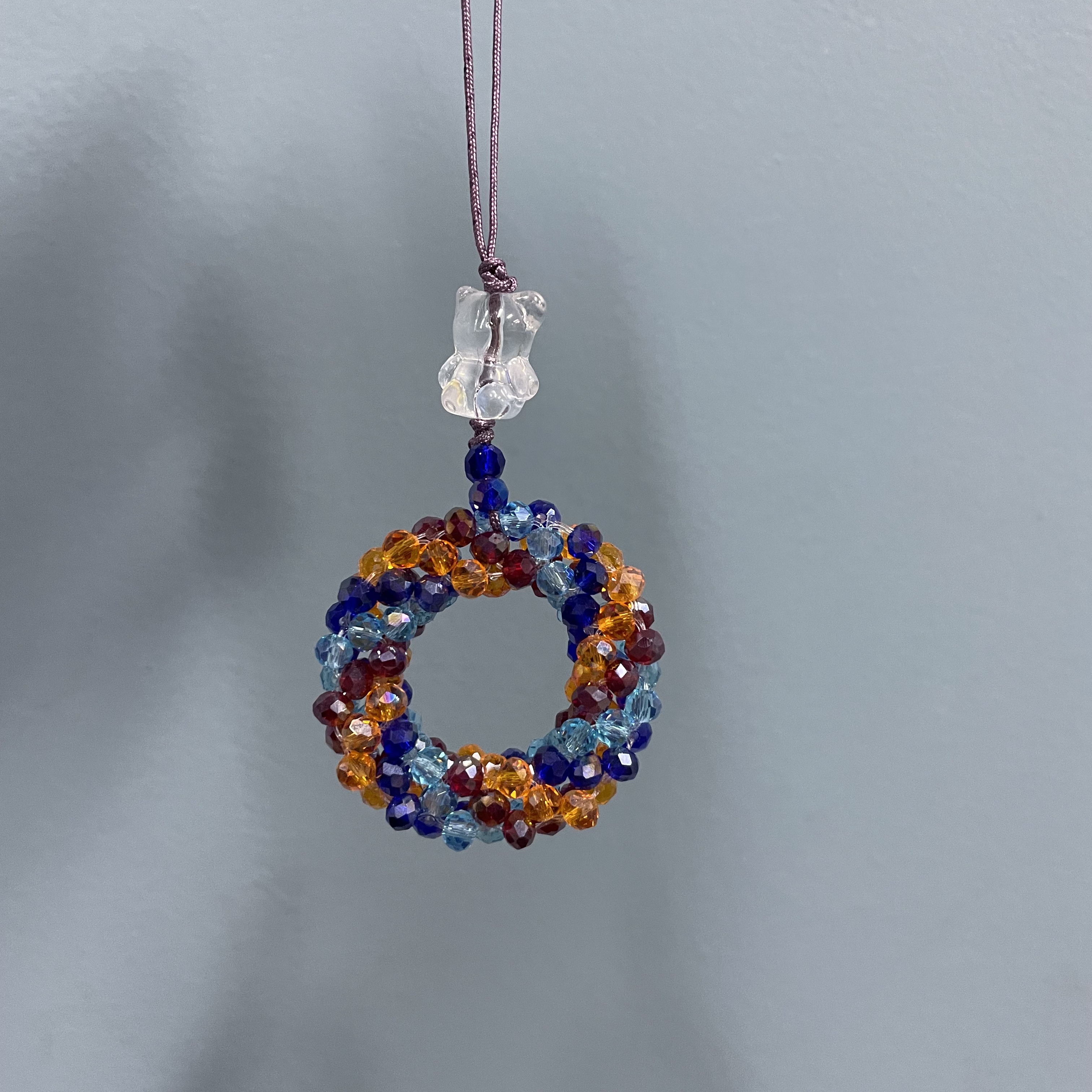 绳款编织深彩色甜甜圈手机坠E410