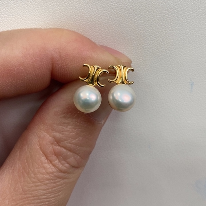 淡水珍珠耳饰银S925镶嵌