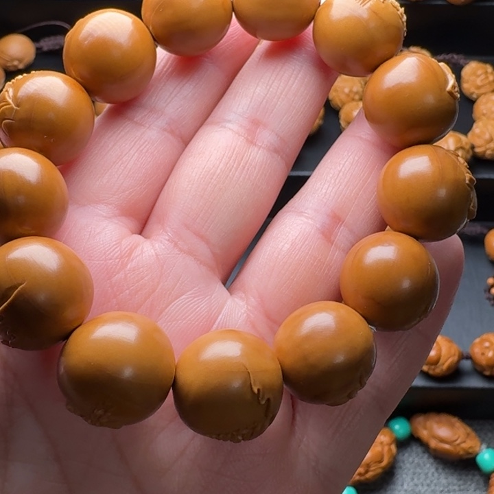 橄榄核手串/手链叶*正圆风景