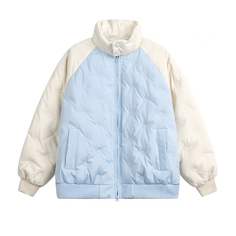 美式拼色立领冬装鱼鱼服外套！！